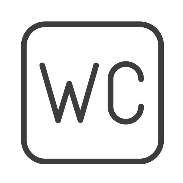 WC black line icon. Unisex restroom. Public navigation. Pictogram for web page, mobile app, promo. UI UX GUI design element. Editable stroke. - Vector, afbeelding