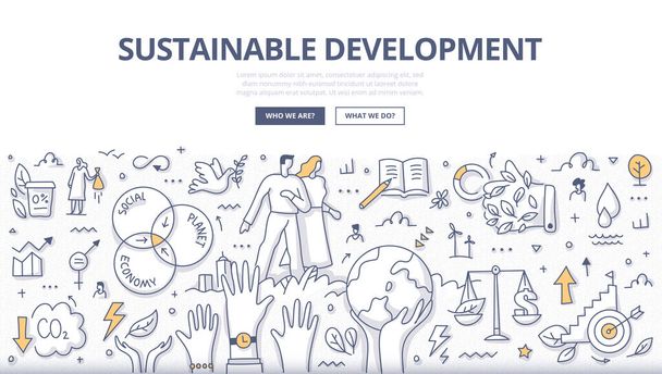 Дудл-концепция устойчивого развития
 - Вектор,изображение