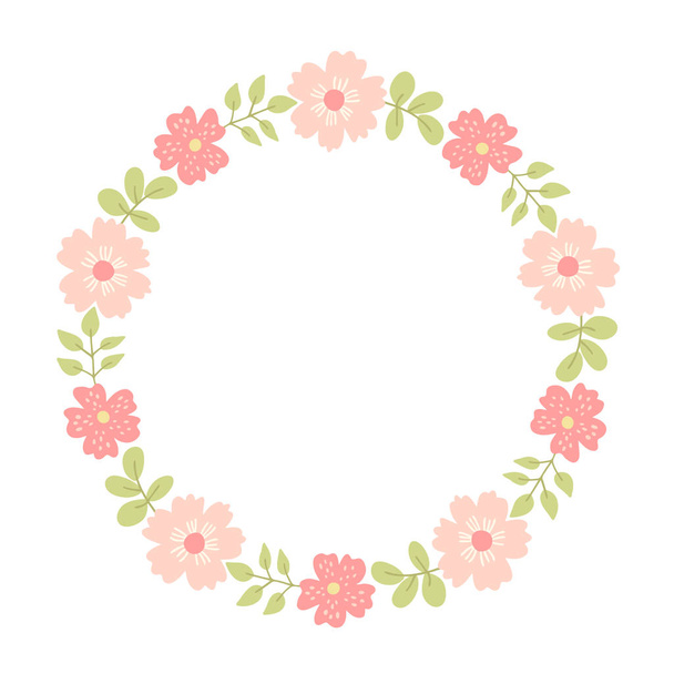 A wreath of decorative flowers. - Vecteur, image