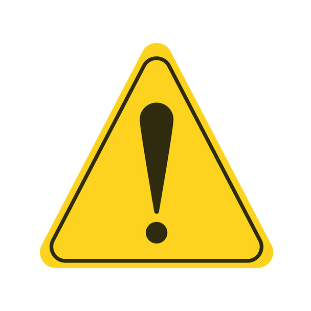Προσοχή επικίνδυνο κίτρινο στοιχείο. Σημάδι προειδοποίησης. Εικονόγραμμα για ιστοσελίδα, mobile app, promo. Στοιχείο σχεδιασμού Ui Ux Gui. - Διάνυσμα, εικόνα