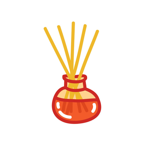 reed diffuser with essential oils doodle icon, vector illustration - Vector, Image
