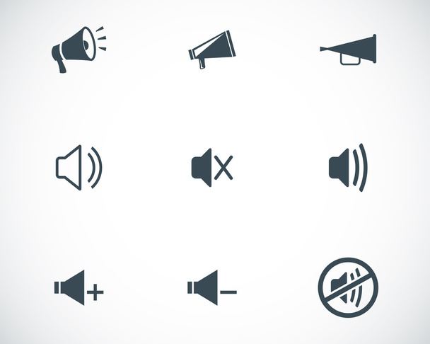 Vector black speaker icons set - Vecteur, image