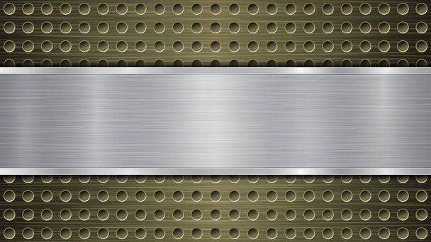 Металевий фон з отворами і полірованою пластиною
 - Вектор, зображення