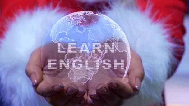 Mains tenant la planète avec du texte Apprendre l'anglais
 - Séquence, vidéo