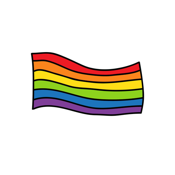 lgbtq icona dello scarabocchio della bandiera arcobaleno, illustrazione vettoriale - Vettoriali, immagini