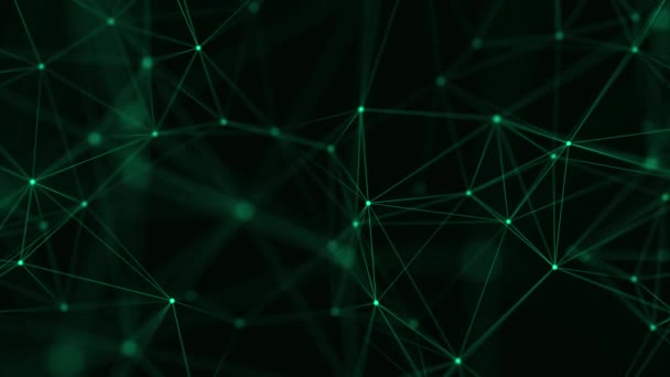 Abstract digital background. Big data visualization. Network connection structure. Science green background. 3d rendering. Seamless loop. - Footage, Video