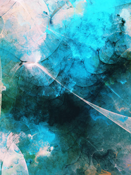 kék fractal vele absztrakt háttér 3d rendering illusztráció - Fotó, kép