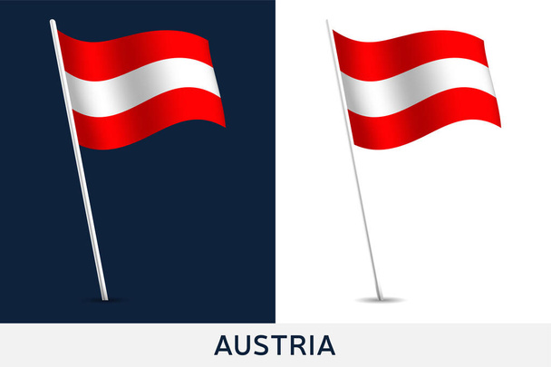 Векторный флаг Австрии. Размахивая государственным флагом Австрии изолированы на
 - Вектор,изображение