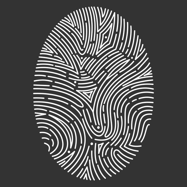 Escaneo de huellas dactilares vectoriales Iconos. huellas biométricas dibujadas a mano. id ilustración
. - Vector, Imagen