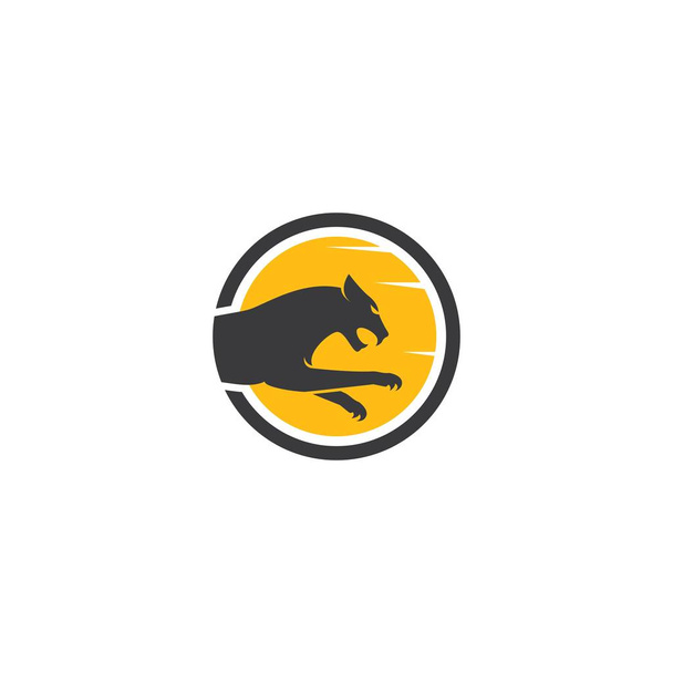 Puma, panter, kaplan veya leopar logosu tasarımı - Vektör, Görsel