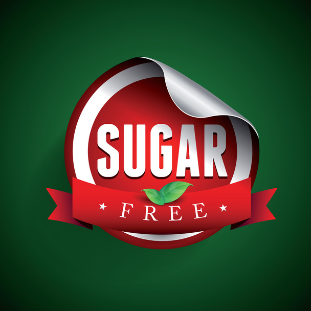 suiker gratis etiket - Vector, afbeelding