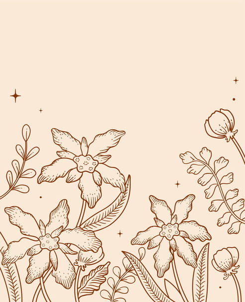 illustratie vector grafiek van de hand getekend Batik bloem achtergrond - Vector, afbeelding