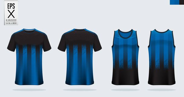T-shirt sport mockup template design for soccer jersey, football kit. Tank top for basketball jersey and running singlet. Sport uniform in front view and back view.  Shirt Mockup Vector - Vector, Image