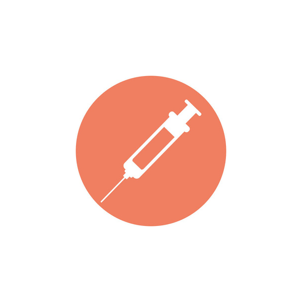 medical syringe, block and flat style icon - Vector, Image
