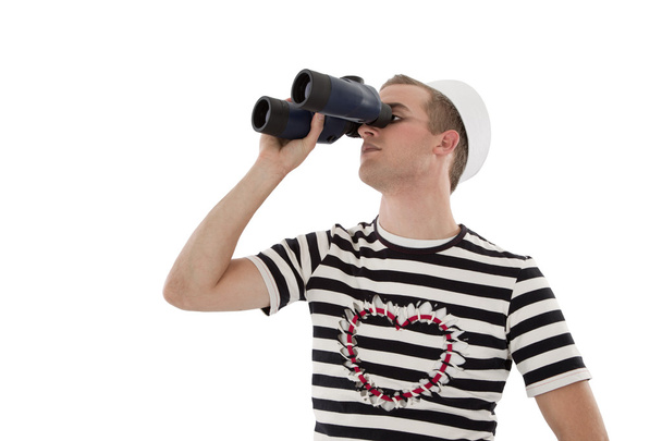 Sailor looking into binocular - Foto, Bild