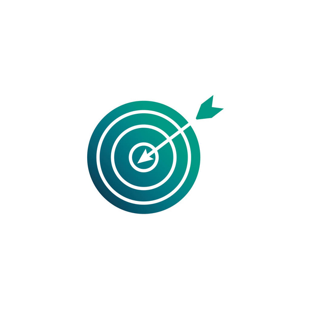 target and arrow, gradient style icon - Vektor, obrázek