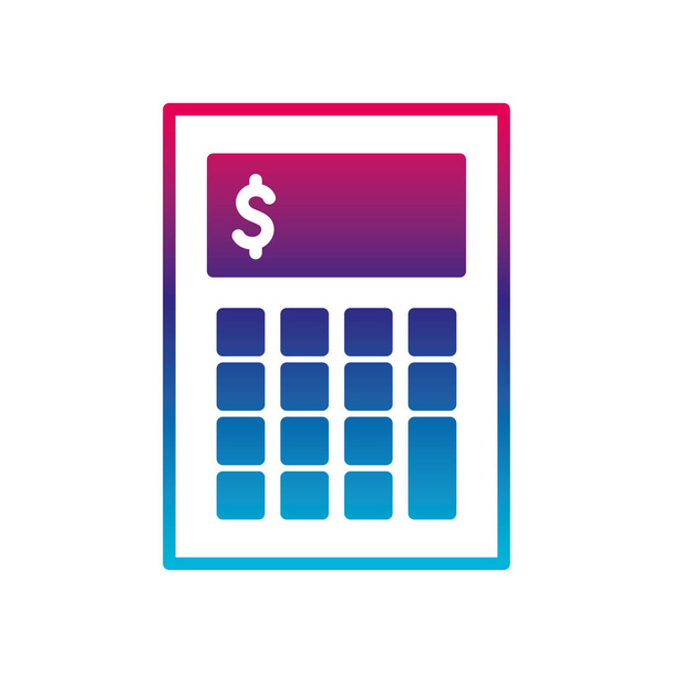 Isolated calculator gradient line style icon vector design - Vector, Image