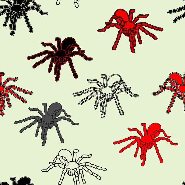 Halloween seamless pattern with black spiders - Vector, Image