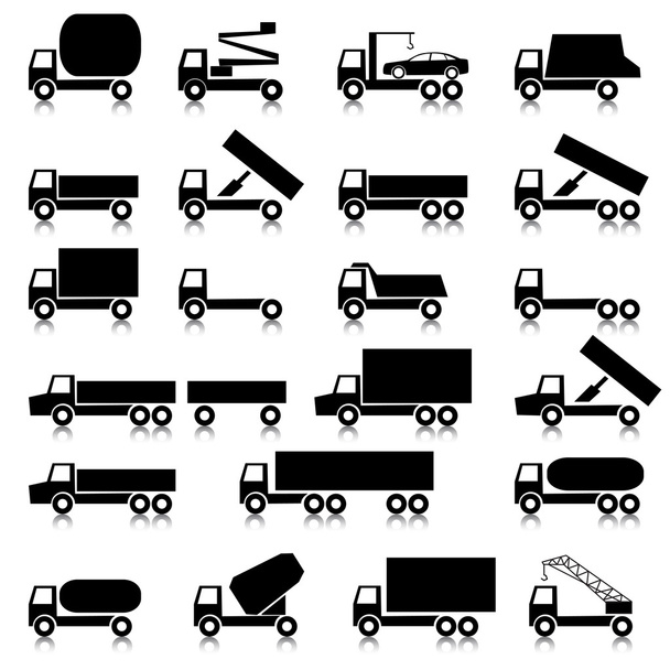 Ensemble d'icônes vectorielles - symboles de transport. Noir sur blanc. C
 - Vecteur, image
