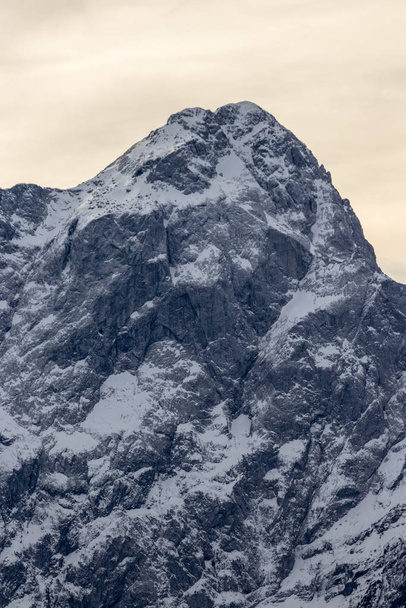 Snow Capped mountain in Julian alps - Фото, изображение