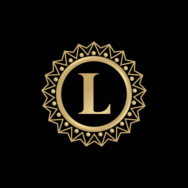L betű luxus logó design vektor sablon - Vektor, kép