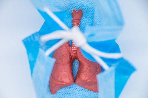 Chirurgische maskers beschermen de longen tegen het virus - Foto, afbeelding