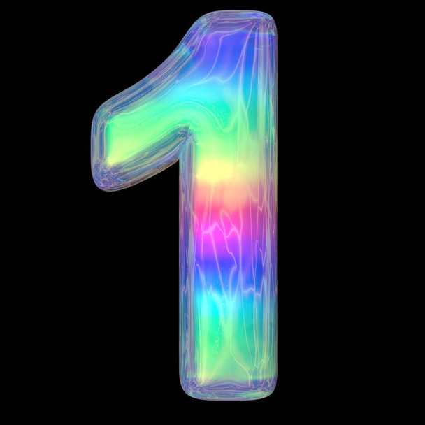 3d renderização colorido brilhante líquido 3d volumétrico letras em preto. Formas de bolha cores de néon brilhante brilhante lettering gradiente arco-íris letras hebraicas ilustração 3d
 - Foto, Imagem