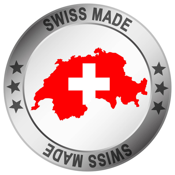 gomb Svájci gyártmány - Vektor, kép