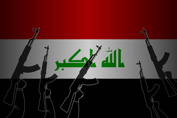 Ένοπλες, στρατιωτικές συγκρούσεις και συγκρούσεις στο Ιράκ - εγείρονται - Διάνυσμα, εικόνα