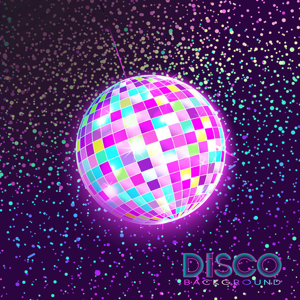 Disco ball. Disco background. - Vector, imagen