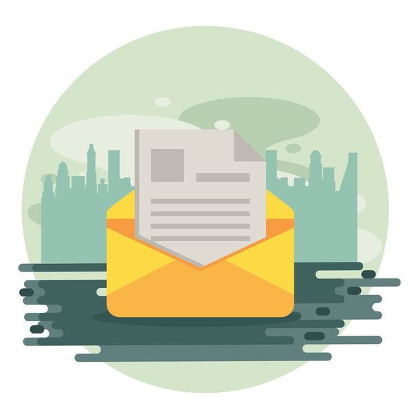 envelope postal service isolated icon - Vector, Image