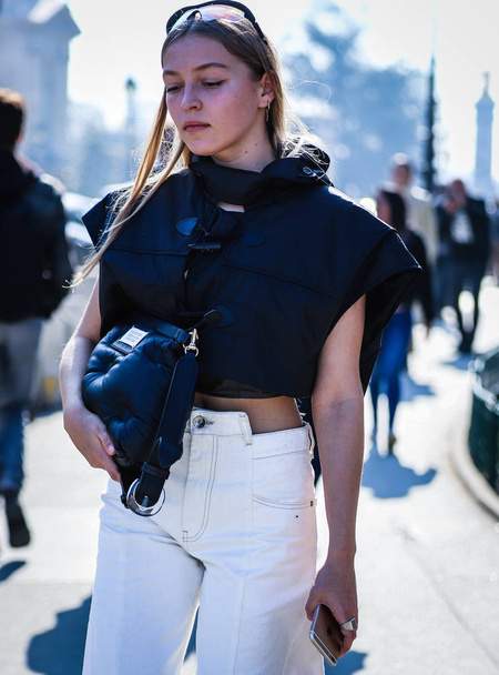 Street Style, Jesień Zima 2019, Paris Fashion Week, Francja - 27  - Zdjęcie, obraz