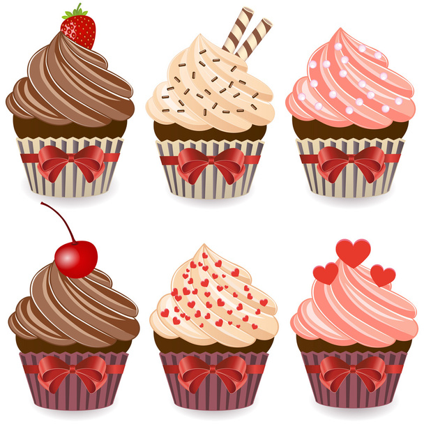 Set di cupcake - illustrazione vettoriale
 - Vettoriali, immagini