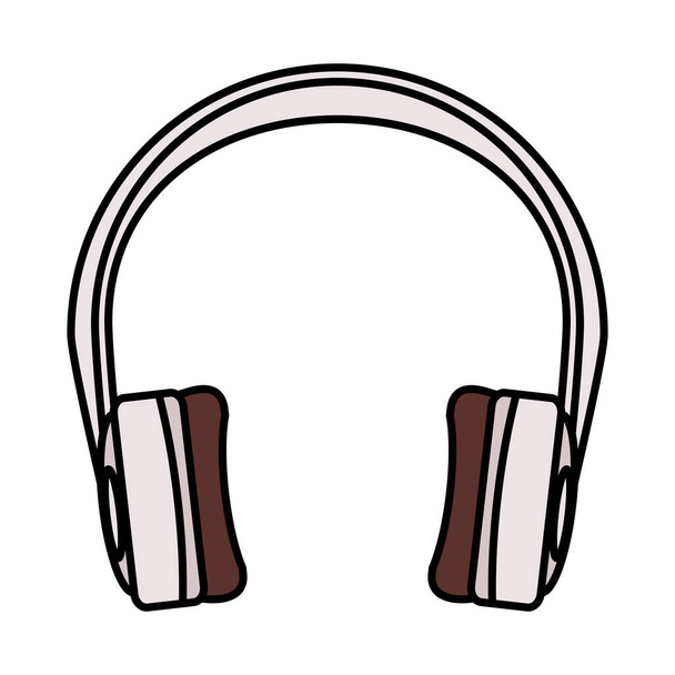 oortelefoons audio-apparaat geïsoleerd pictogram - Vector, afbeelding