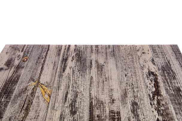 empty wood table top on white background - Фото, зображення
