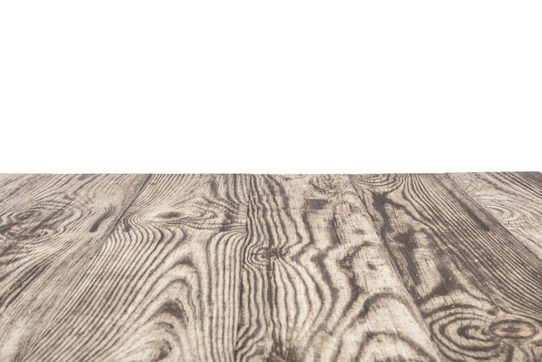 empty wood table top on white background - Valokuva, kuva