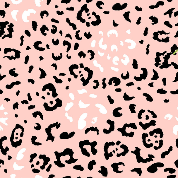 Pink seamless pattern with leopard's spots. Vector illustration. - Vector, Imagen