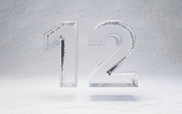 Glace numéro 12 sur fond de neige
. - Photo, image