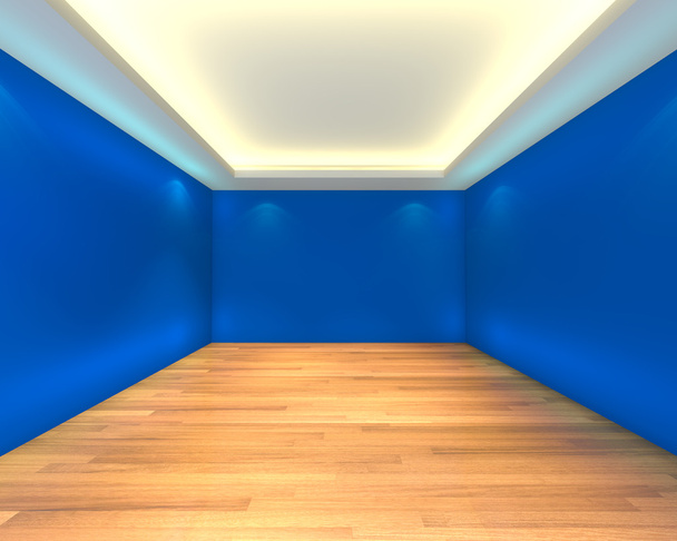 prázdné místnosti modrá stěna - Fotografie, Obrázek