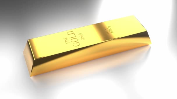 Gold ingot - treasure/ wealth concept - 4k 3D animation - Felvétel, videó