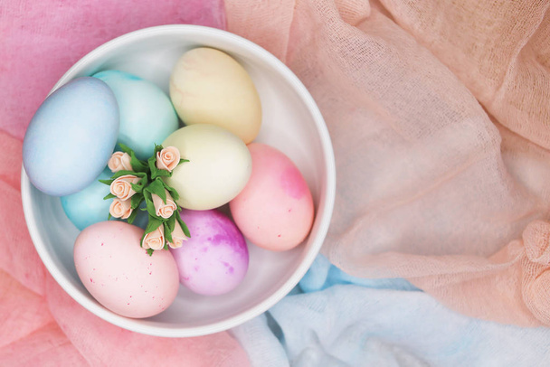 Happy Easter. Colorful Easter eggs background. - Photo, Image
