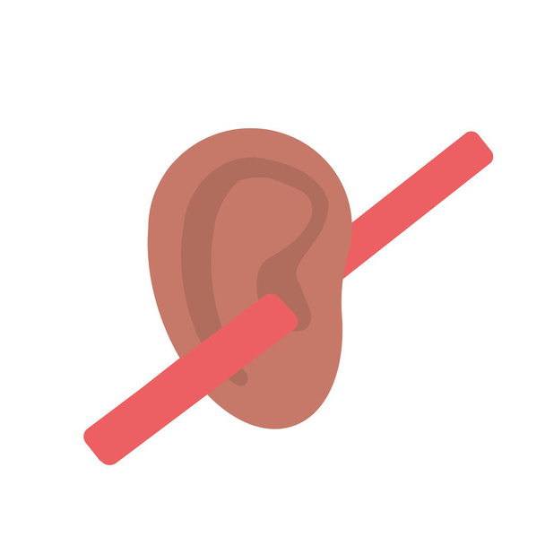 διαταραχή ακοής, απλή διανυσματική απεικόνιση   - Διάνυσμα, εικόνα