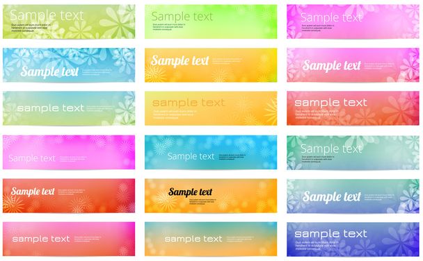 Set of 18 colorful bright vector banners with smooth floral backgrounds - Vettoriali, immagini