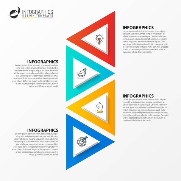 Infographic design template. Creative concept with 4 steps. Can be used for workflow layout, diagram, banner, webdesign. Vector illustration - Вектор, зображення