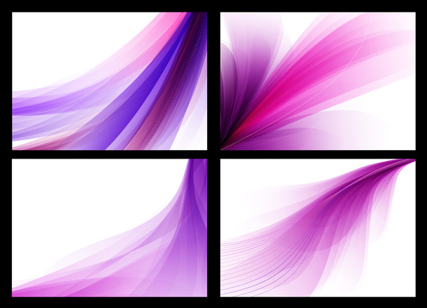 Bright purple vector abstract smooth backgrounds set - Vector, Image