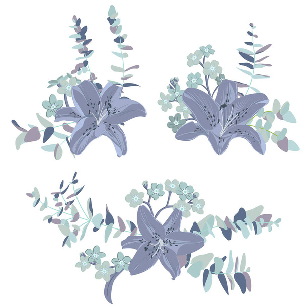 Σύνολο λουλουδιών σχεδίασης διανύσματος - Διάνυσμα, εικόνα