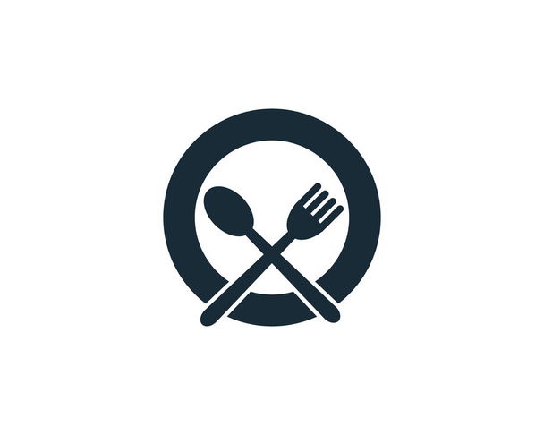 Продукты питания, ресторан икона векторный логотип дизайн иллюстрации шаблона
 - Вектор,изображение
