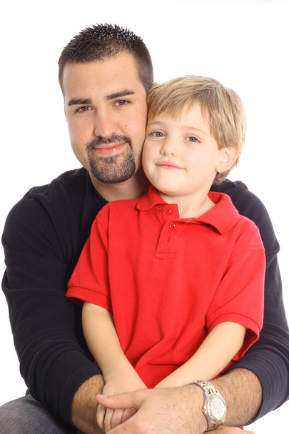 Батько і син ізольовані на білому
 - Фото, зображення