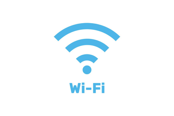 modré logo Wifi izolované na bílé - Fotografie, Obrázek