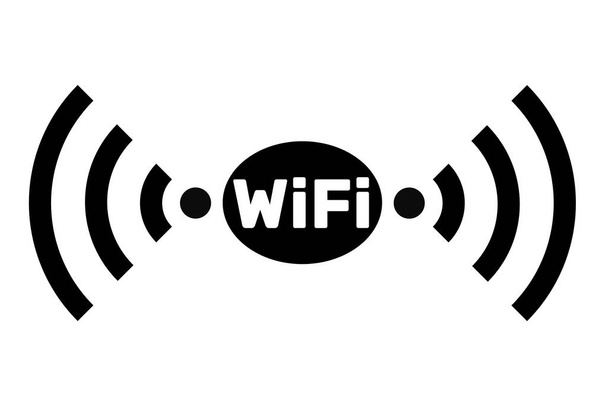 Logo bezprzewodowego WiFi izolowane na białym - Zdjęcie, obraz